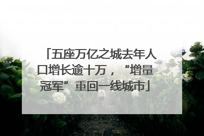 五座万亿之城去年人口增长逾十万，“增量冠军”重回一线城市