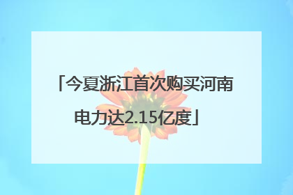 今夏浙江首次购买河南电力达2.15亿度