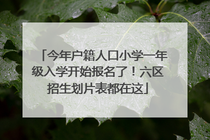 今年户籍人口小学一年级入学开始报名了！六区招生划片表都在这