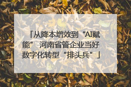 从降本增效到“AI赋能” 河南省管企业当好数字化转型“排头兵”