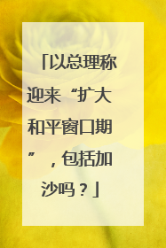 以总理称迎来“扩大和平窗口期”，包括加沙吗？