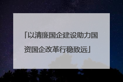 以清廉国企建设助力国资国企改革行稳致远