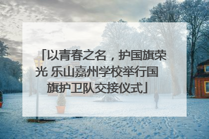 以青春之名，护国旗荣光 乐山嘉州学校举行国旗护卫队交接仪式