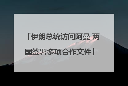 伊朗总统访问阿曼 两国签署多项合作文件