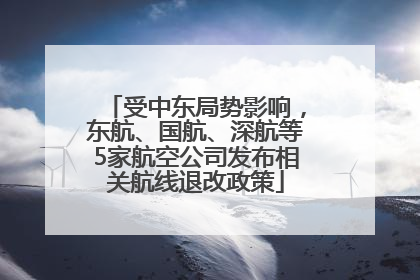受中东局势影响，东航、国航、深航等5家航空公司发布相关航线退改政策