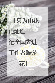 只为山花更灿烂——记全国先进工作者陈萍花