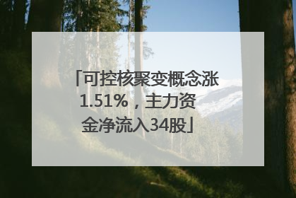 可控核聚变概念涨1.51%，主力资金净流入34股