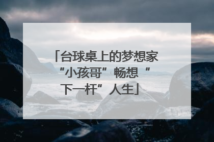 台球桌上的梦想家 “小孩哥”畅想“下一杆”人生