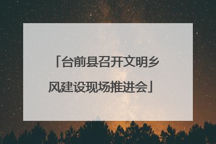 台前县召开文明乡风建设现场推进会