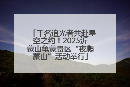 千名追光者共赴星空之约！2025沂蒙山龟蒙景区“夜爬蒙山”活动举行