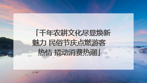 千年农耕文化尽显焕新魅力 民俗节庆点燃游客热情 撬动消费热潮