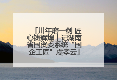 卅年磨一剑 匠心铸辉煌丨记湖南省国资委系统“国企工匠”虞孝云