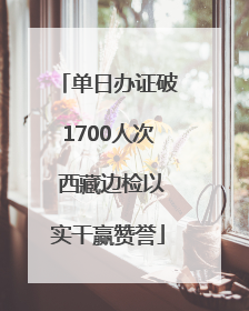 单日办证破1700人次 西藏边检以实干赢赞誉