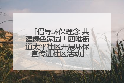 倡导环保理念 共建绿色家园！四唯街道太平社区开展环保宣传进社区活动