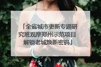 全省城市更新专题研究班观摩郑州示范项目 解锁老城焕新密码