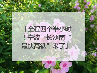 全程四个半小时！宁波→长沙南“最快高铁”来了