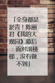 全身都是淤青！陈丽君《我的大观园》幕后：面对滚楼梯，没有做不到
