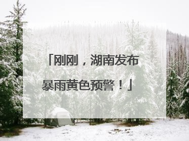 刚刚，湖南发布暴雨黄色预警！
