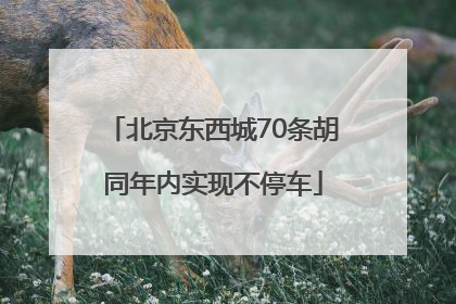 北京东西城70条胡同年内实现不停车