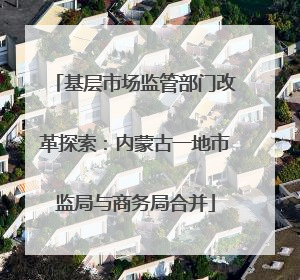 基层市场监管部门改革探索：内蒙古一地市监局与商务局合并