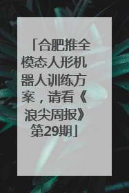 合肥推全模态人形机器人训练方案，请看《浪尖周报》第29期