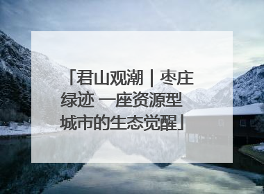 君山观潮｜枣庄绿迹 一座资源型城市的生态觉醒