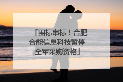 围标串标！合肥合能信息科技暂停全军采购资格