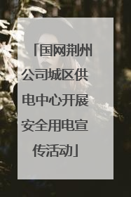 国网荆州公司城区供电中心开展安全用电宣传活动