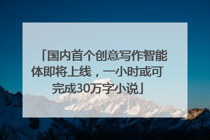 国内首个创意写作智能体即将上线，一小时或可完成30万字小说