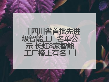 四川省首批先进级智能工厂名单公示 长虹8家智能工厂榜上有名！