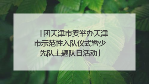 团天津市委举办天津市示范性入队仪式暨少先队主题队日活动