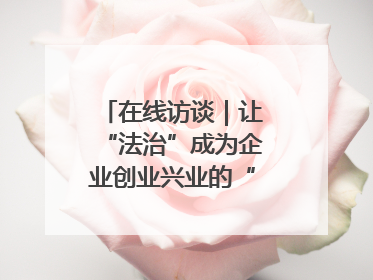 在线访谈｜让“法治”成为企业创业兴业的“定心丸”