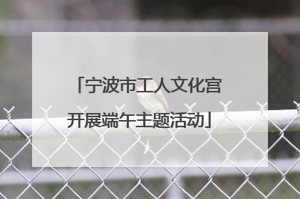 宁波市工人文化宫开展端午主题活动