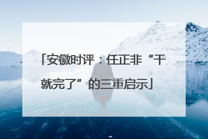 安徽时评：任正非“干就完了”的三重启示