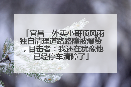 宜昌一外卖小哥顶风雨独自清理道路路障被爆赞，目击者：我还在犹豫他已经停车清障了