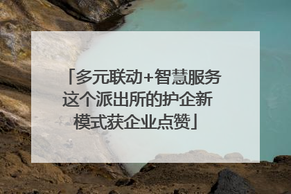 多元联动+智慧服务 这个派出所的护企新模式获企业点赞