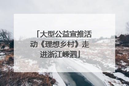大型公益宣推活动《理想乡村》走进浙江嵊泗