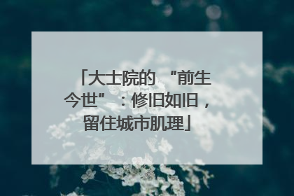 大士院的 “前生今世”：修旧如旧，留住城市肌理