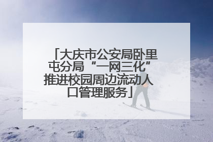 大庆市公安局卧里屯分局“一网三化”推进校园周边流动人口管理服务