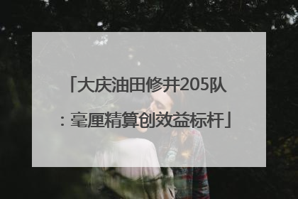 大庆油田修井205队：毫厘精算创效益标杆