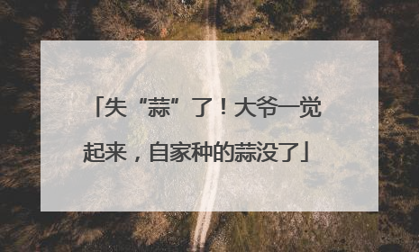 失“蒜”了！大爷一觉起来，自家种的蒜没了