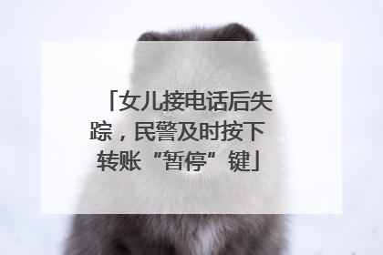女儿接电话后失踪，民警及时按下转账“暂停”键