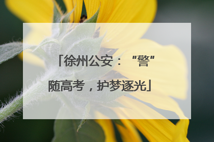 徐州公安：“警”随高考，护梦逐光