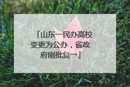 山东一民办高校变更为公办，省政府刚批复→