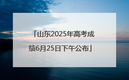 山东2025年高考成绩6月25日下午公布