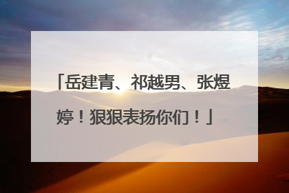 岳建青、祁越男、张煜婷！狠狠表扬你们！