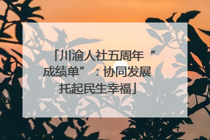 川渝人社五周年“成绩单”：协同发展托起民生幸福