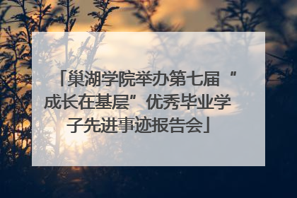 巢湖学院举办第七届“成长在基层”优秀毕业学子先进事迹报告会