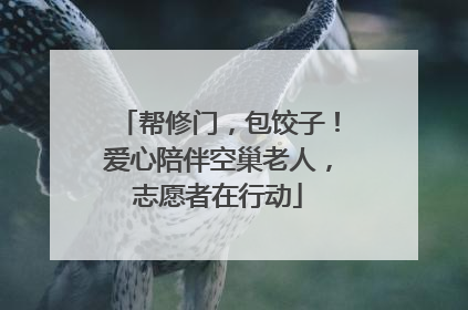 帮修门，包饺子！爱心陪伴空巢老人，志愿者在行动