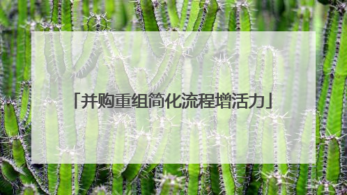 并购重组简化流程增活力